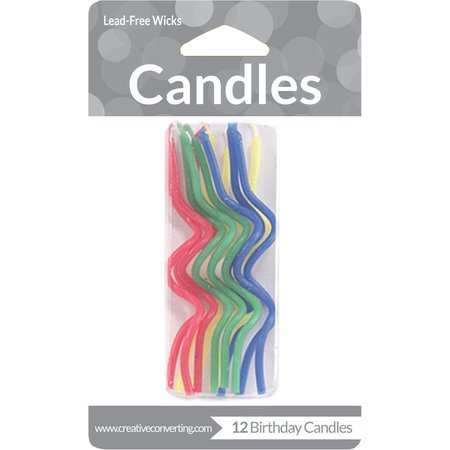 CREATIVE CONVERTING Assorted Curly Candles, 3.25", 72PK 101023
